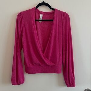 ANTHRO Pink wrap sweater Top